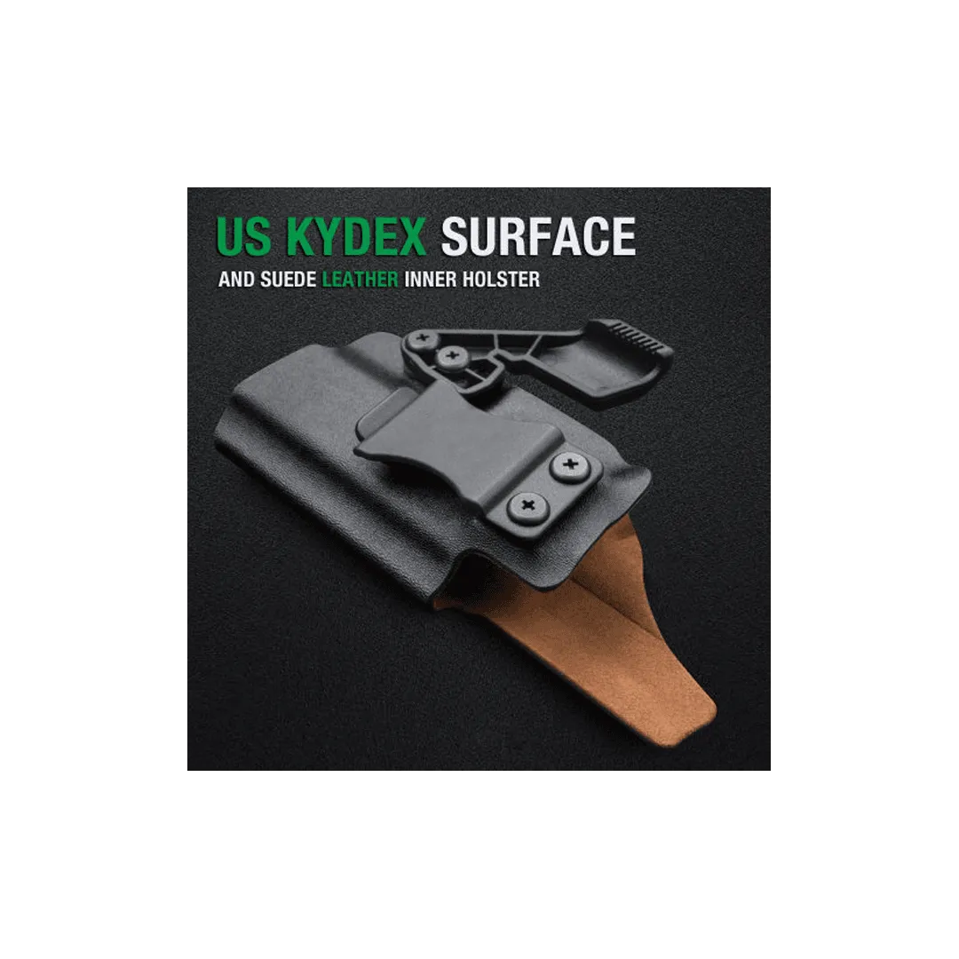 Gun & Flower Kydex w Leather IWB Holster with Claw For Glock 19