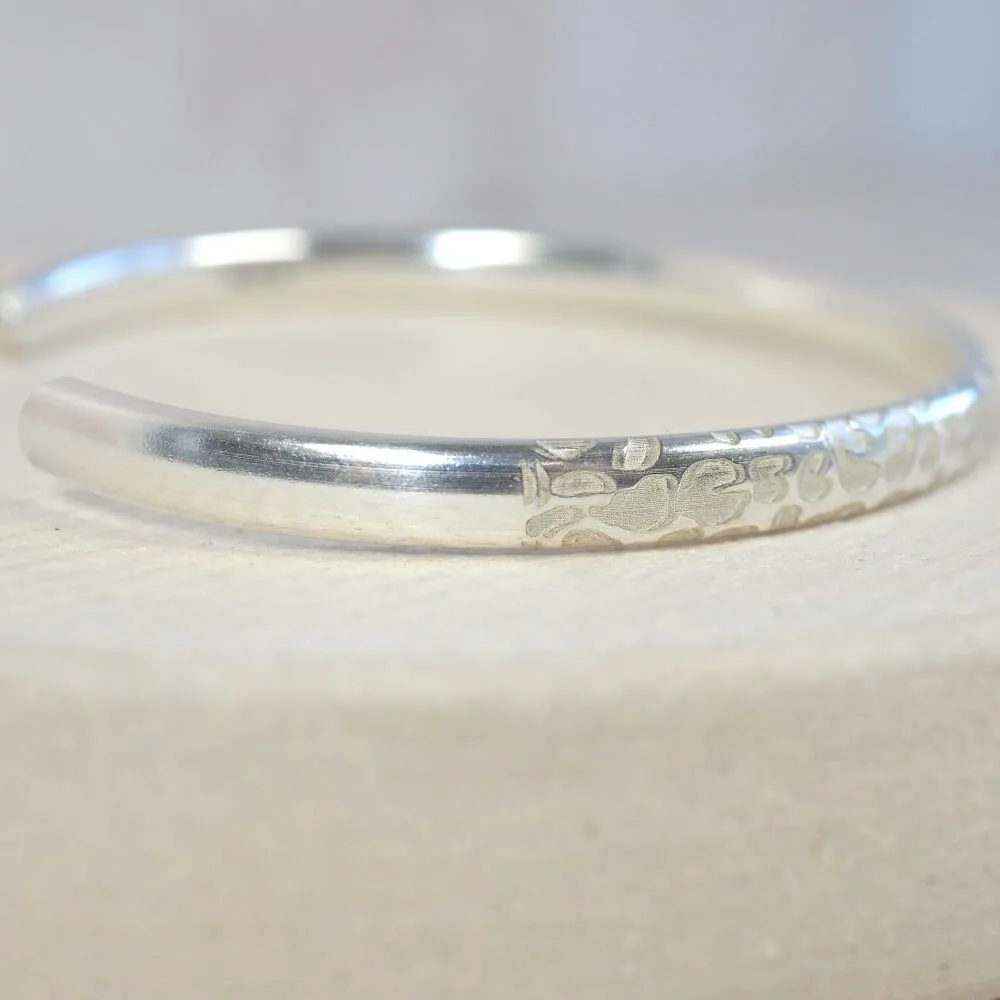 Sterling Silver Light Leopard Print Cuff